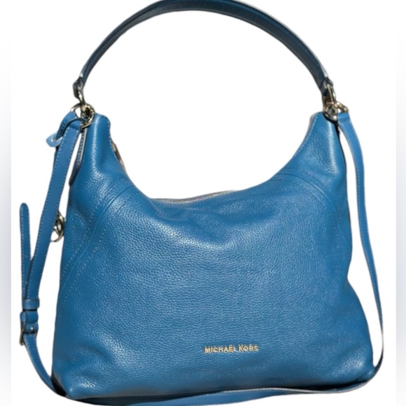 Michael Kors Handbags - Michael Kors Blue Satchel Leather Purse